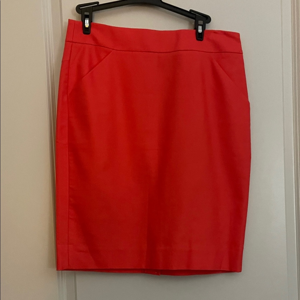 J. Crew Vibrant Peach Pencil Skirt